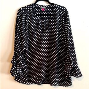 Vince Camuto Black and White Polka Dot Blouse
